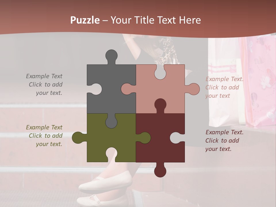 A Woman Sitting On Steps With Shopping Bags PowerPoint Template