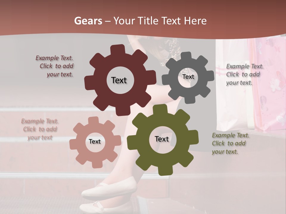 A Woman Sitting On Steps With Shopping Bags PowerPoint Template