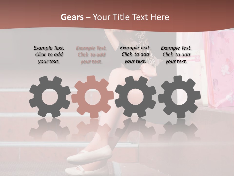 A Woman Sitting On Steps With Shopping Bags PowerPoint Template