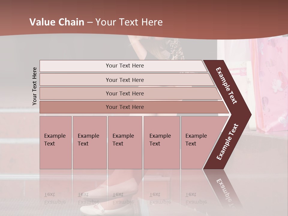 A Woman Sitting On Steps With Shopping Bags PowerPoint Template