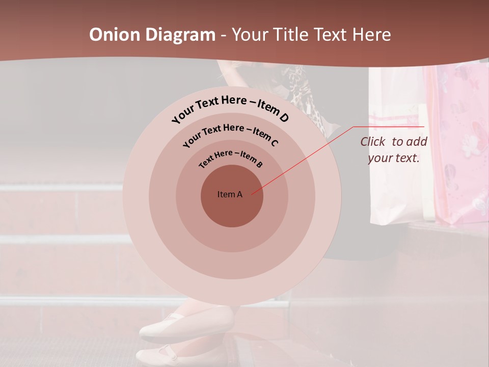 A Woman Sitting On Steps With Shopping Bags PowerPoint Template