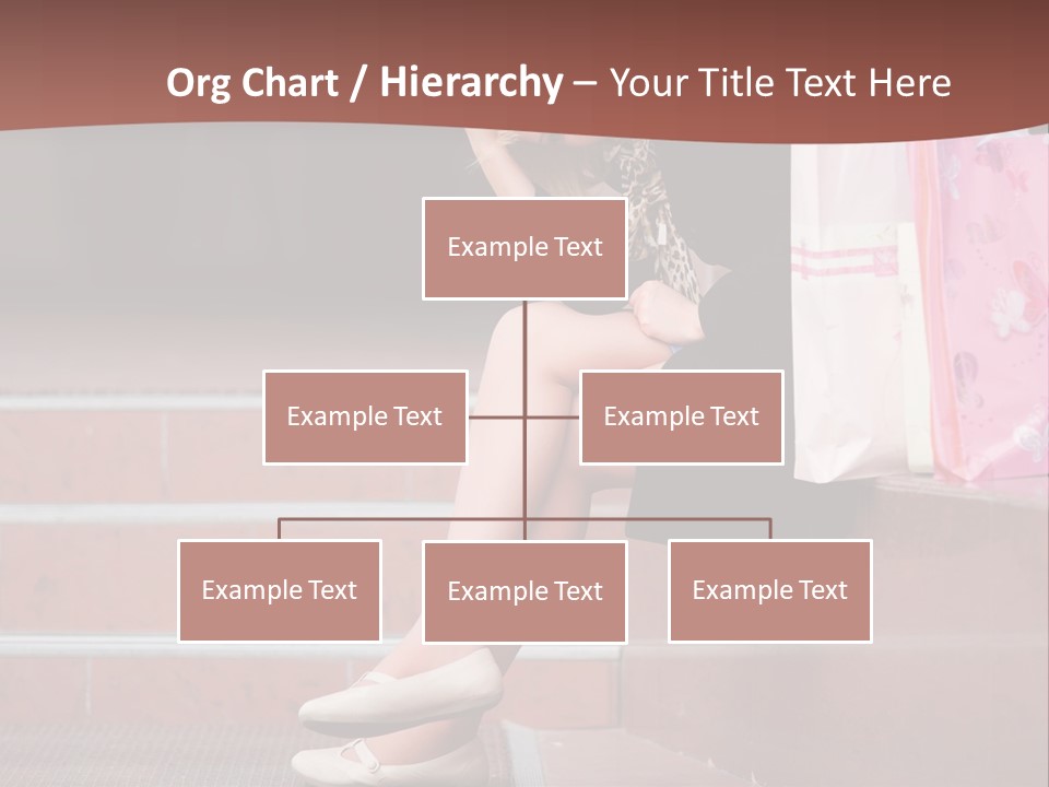 A Woman Sitting On Steps With Shopping Bags PowerPoint Template