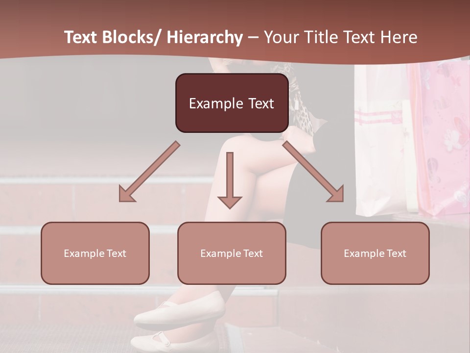 A Woman Sitting On Steps With Shopping Bags PowerPoint Template