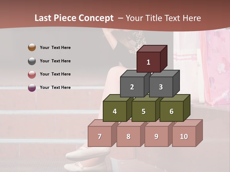 A Woman Sitting On Steps With Shopping Bags PowerPoint Template