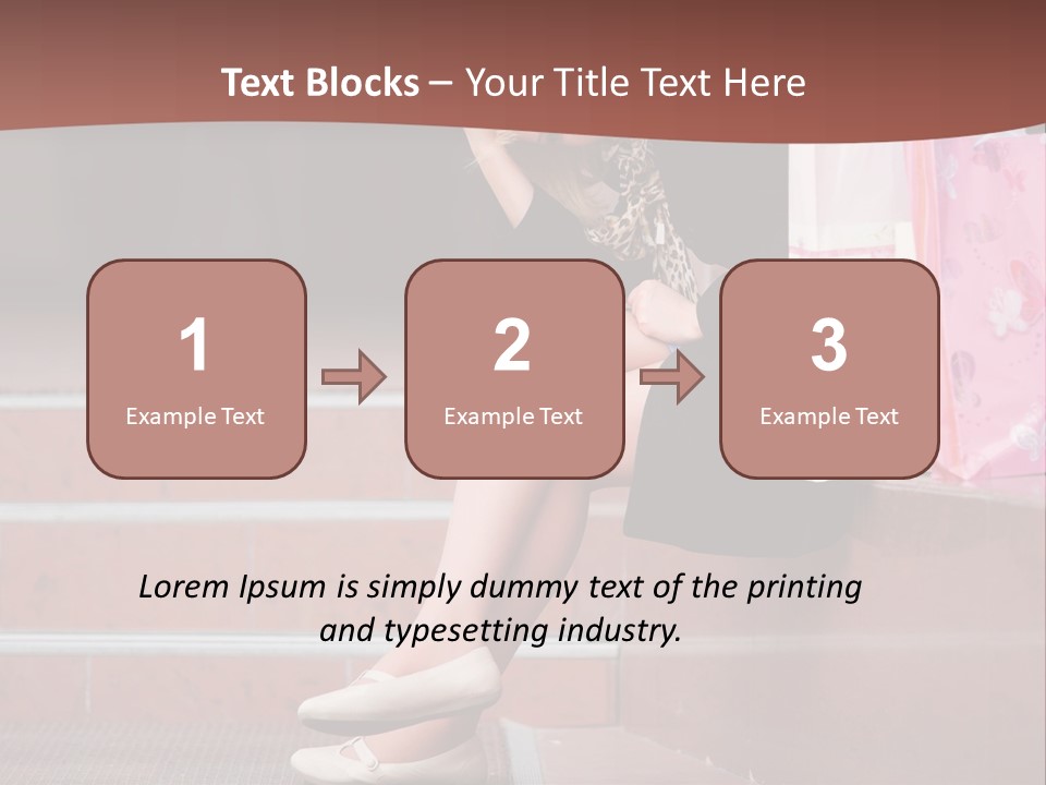 A Woman Sitting On Steps With Shopping Bags PowerPoint Template