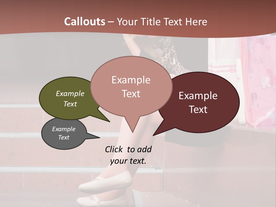 A Woman Sitting On Steps With Shopping Bags PowerPoint Template