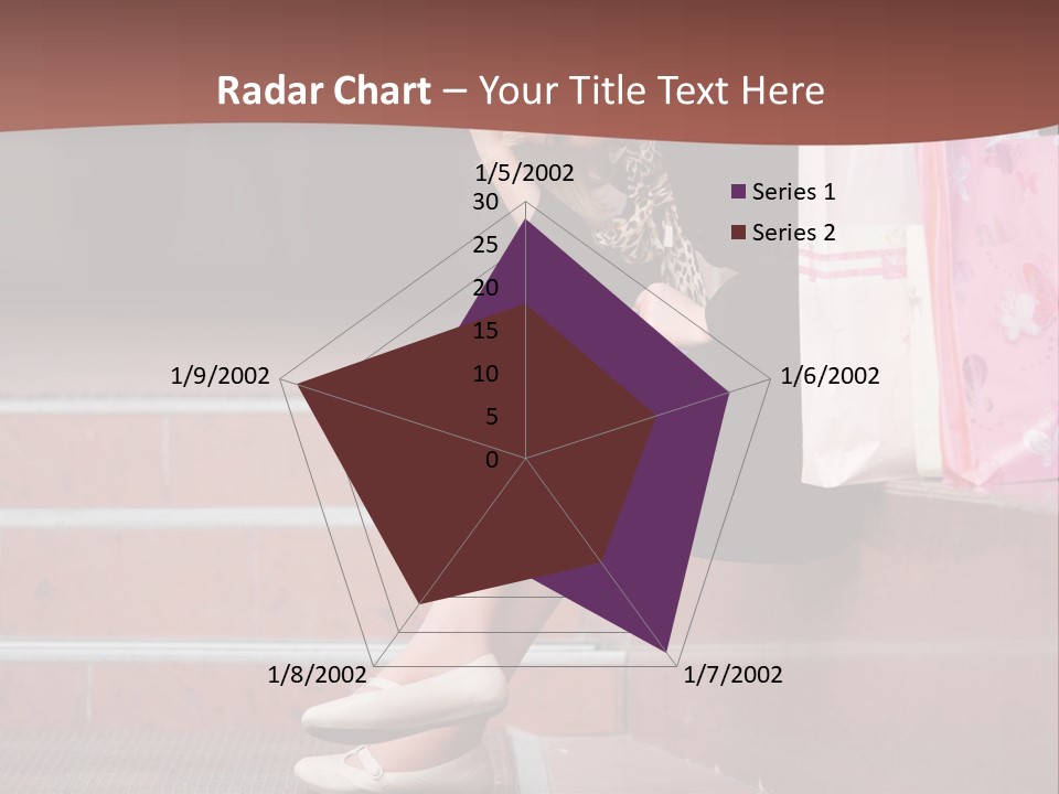 A Woman Sitting On Steps With Shopping Bags PowerPoint Template