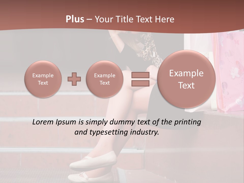 A Woman Sitting On Steps With Shopping Bags PowerPoint Template