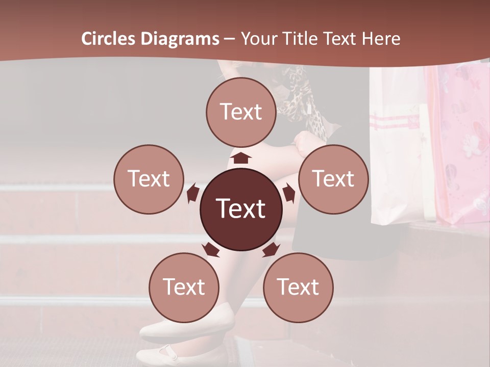 A Woman Sitting On Steps With Shopping Bags PowerPoint Template