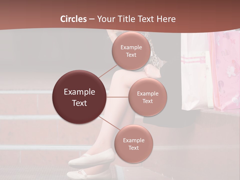 A Woman Sitting On Steps With Shopping Bags PowerPoint Template