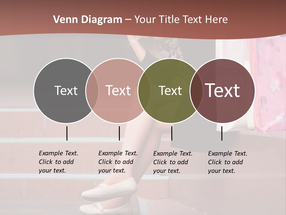 A Woman Sitting On Steps With Shopping Bags PowerPoint Template