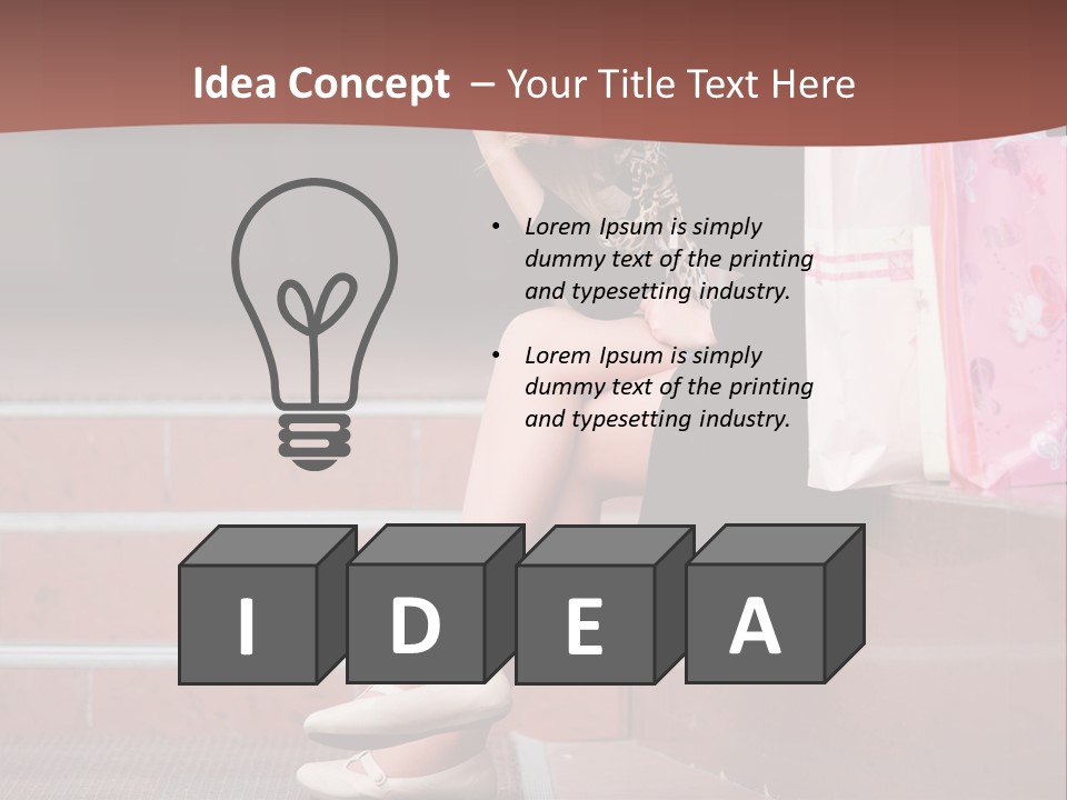 A Woman Sitting On Steps With Shopping Bags PowerPoint Template