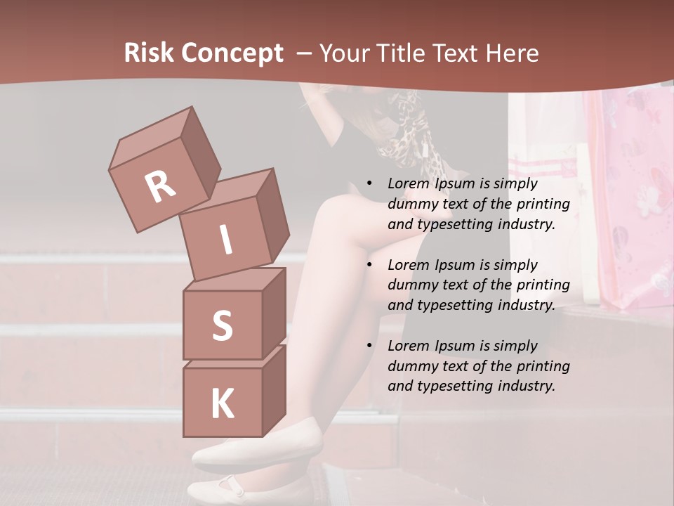 A Woman Sitting On Steps With Shopping Bags PowerPoint Template