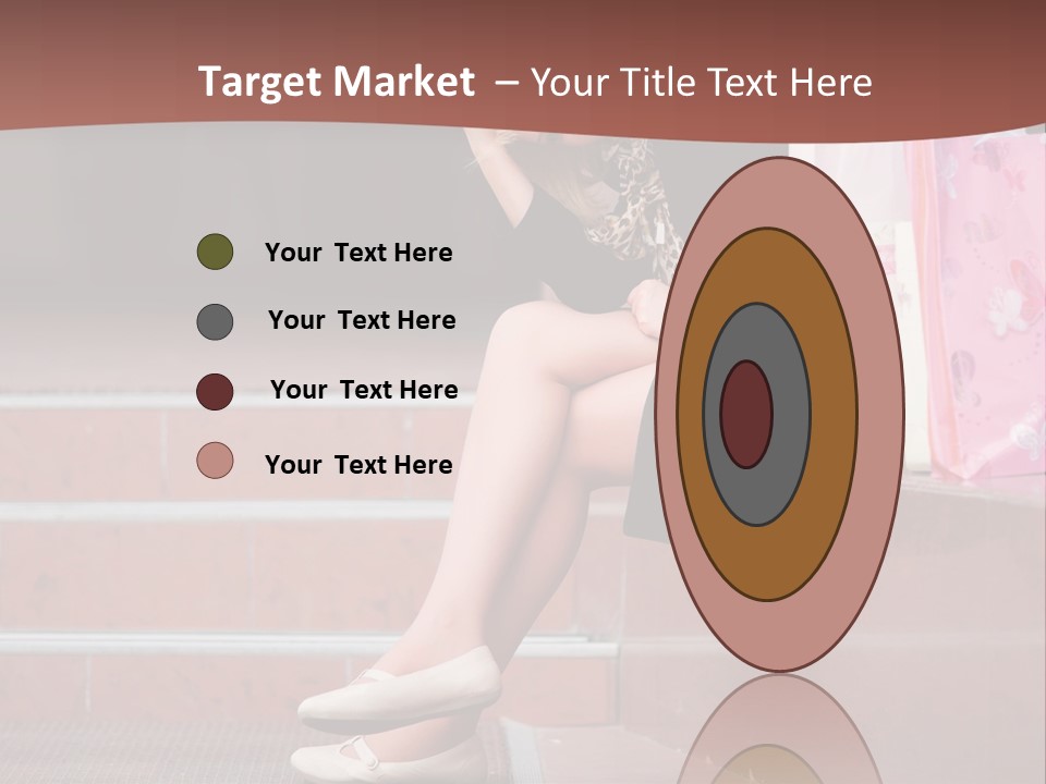 A Woman Sitting On Steps With Shopping Bags PowerPoint Template