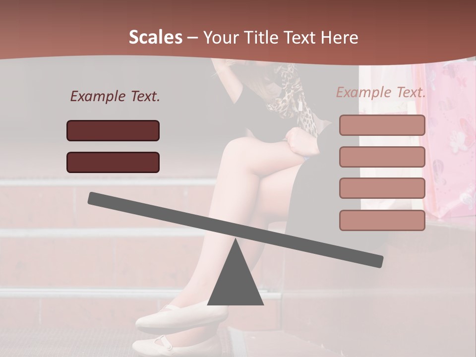 A Woman Sitting On Steps With Shopping Bags PowerPoint Template