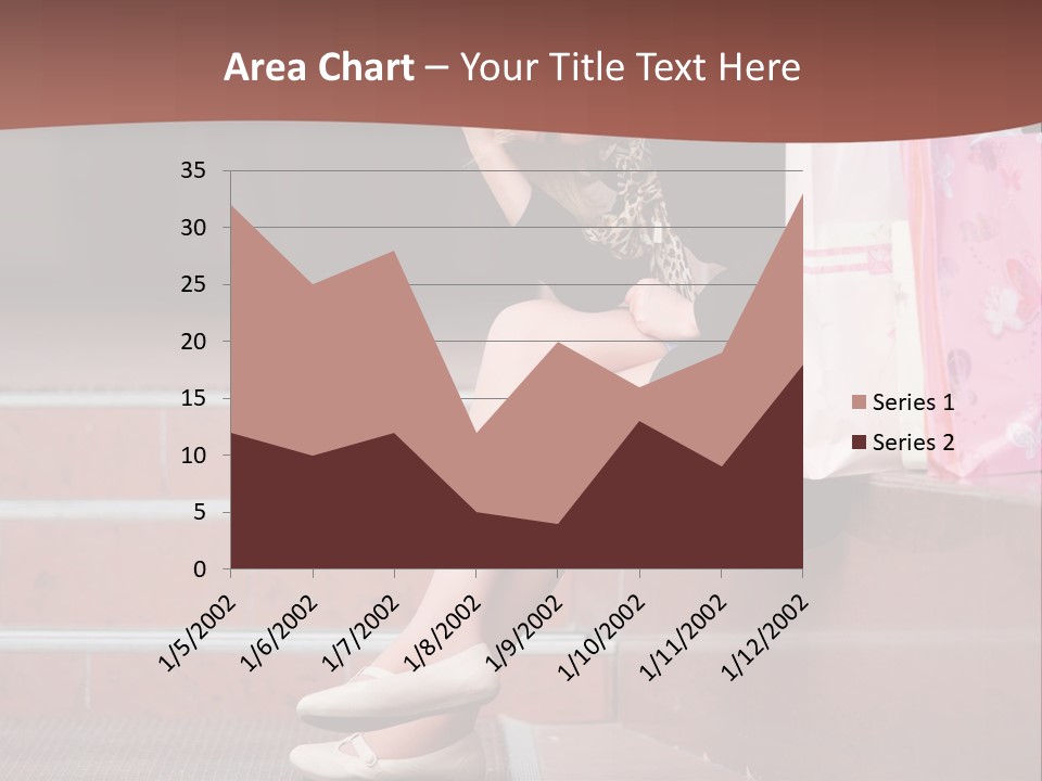 A Woman Sitting On Steps With Shopping Bags PowerPoint Template