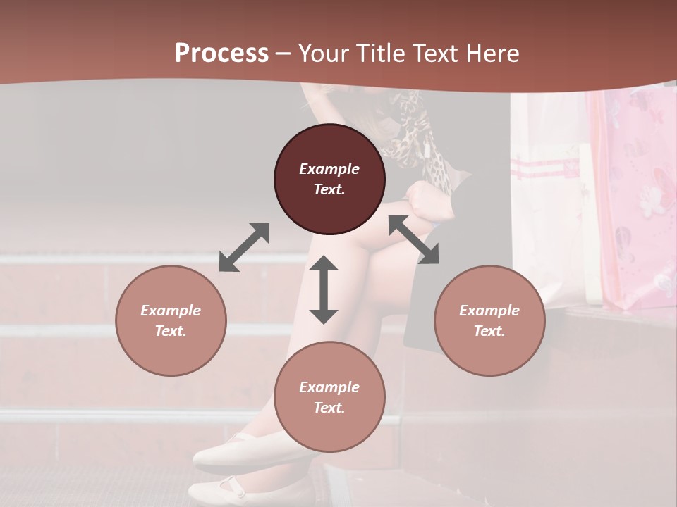 A Woman Sitting On Steps With Shopping Bags PowerPoint Template