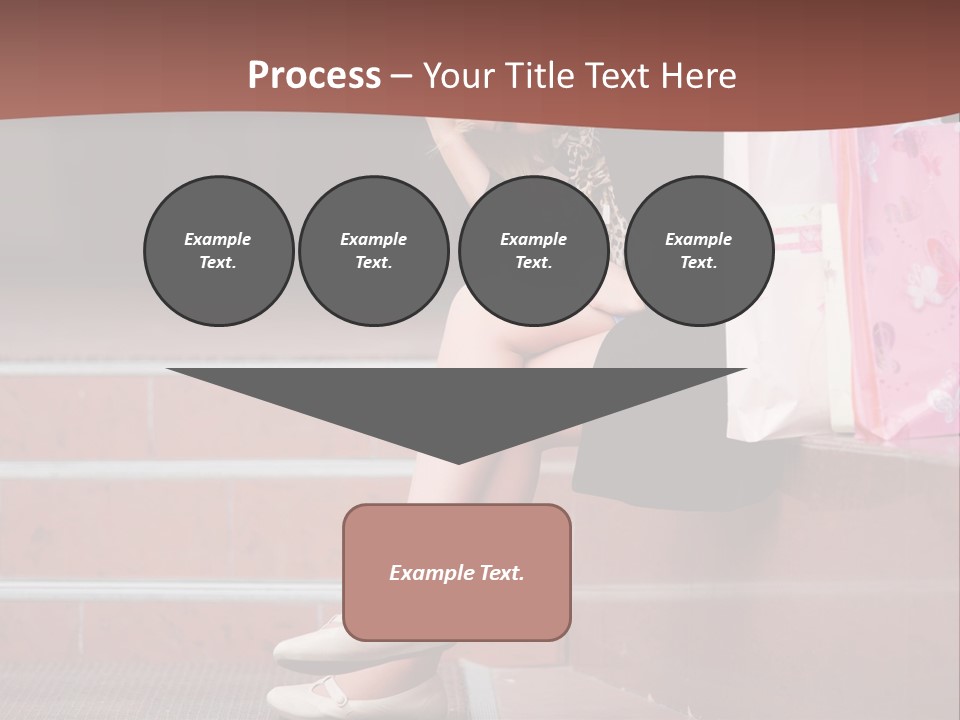 A Woman Sitting On Steps With Shopping Bags PowerPoint Template