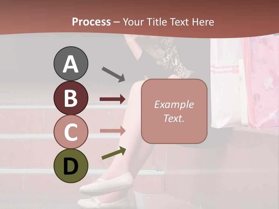 A Woman Sitting On Steps With Shopping Bags PowerPoint Template