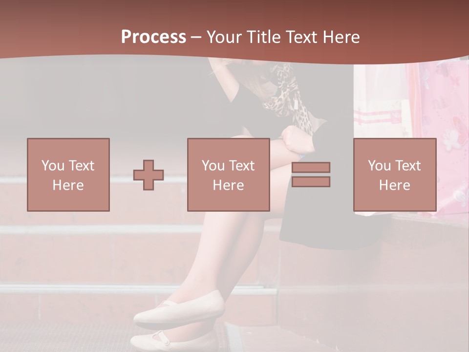 A Woman Sitting On Steps With Shopping Bags PowerPoint Template