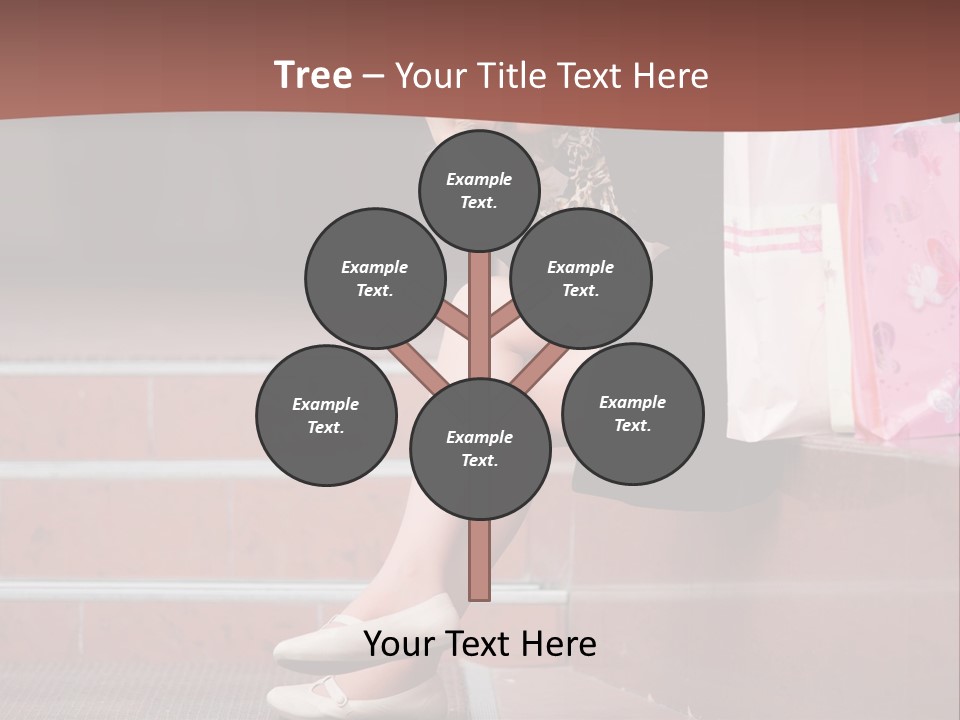 A Woman Sitting On Steps With Shopping Bags PowerPoint Template