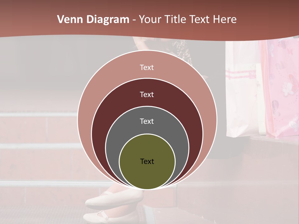 A Woman Sitting On Steps With Shopping Bags PowerPoint Template