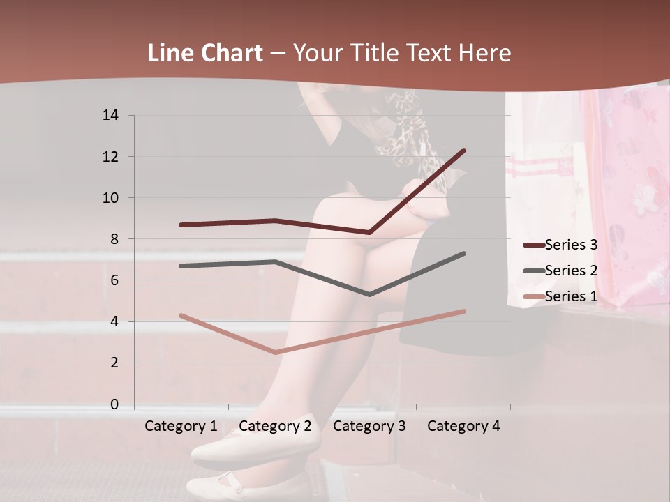 A Woman Sitting On Steps With Shopping Bags PowerPoint Template