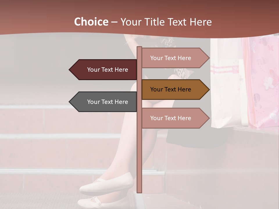 A Woman Sitting On Steps With Shopping Bags PowerPoint Template