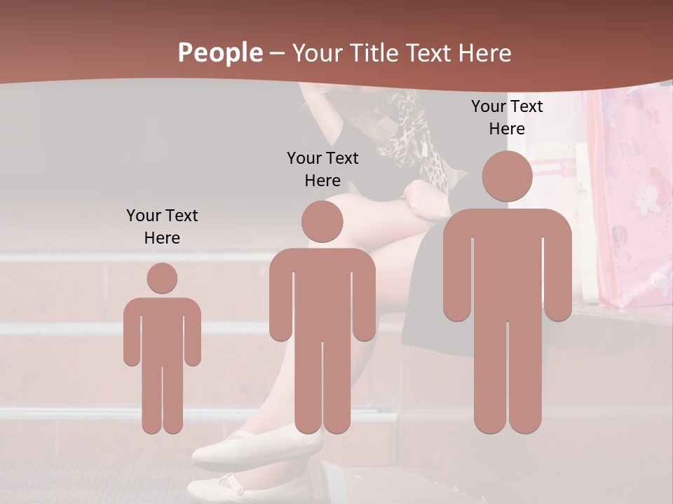 A Woman Sitting On Steps With Shopping Bags PowerPoint Template