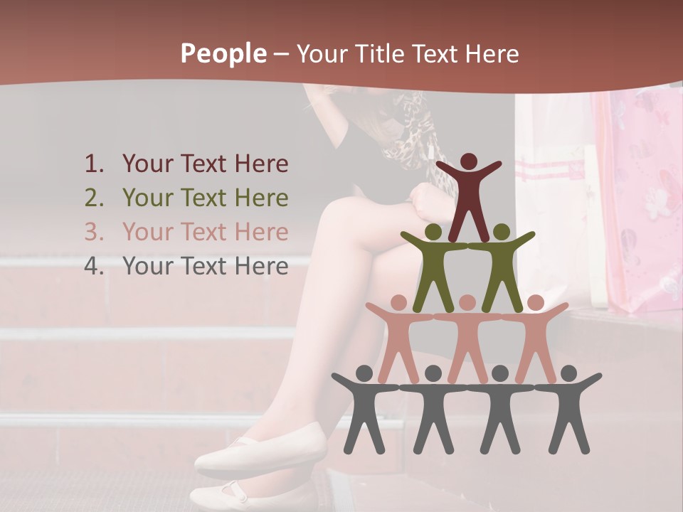 A Woman Sitting On Steps With Shopping Bags PowerPoint Template