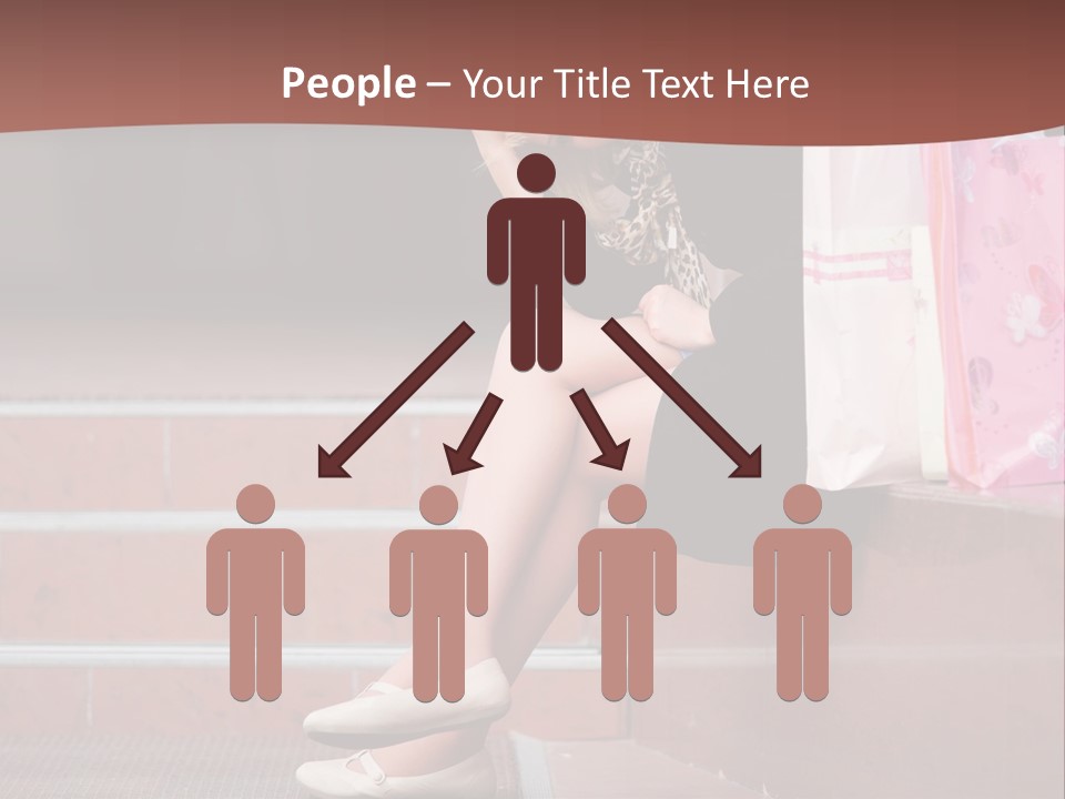 A Woman Sitting On Steps With Shopping Bags PowerPoint Template