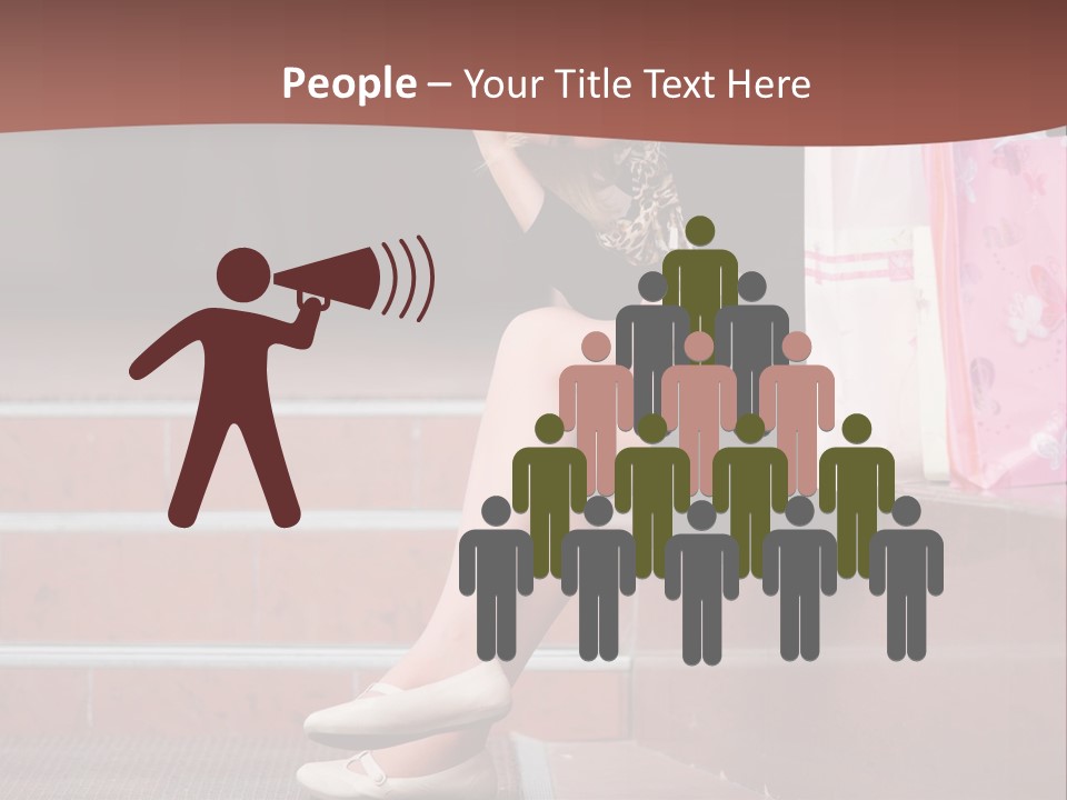 A Woman Sitting On Steps With Shopping Bags PowerPoint Template