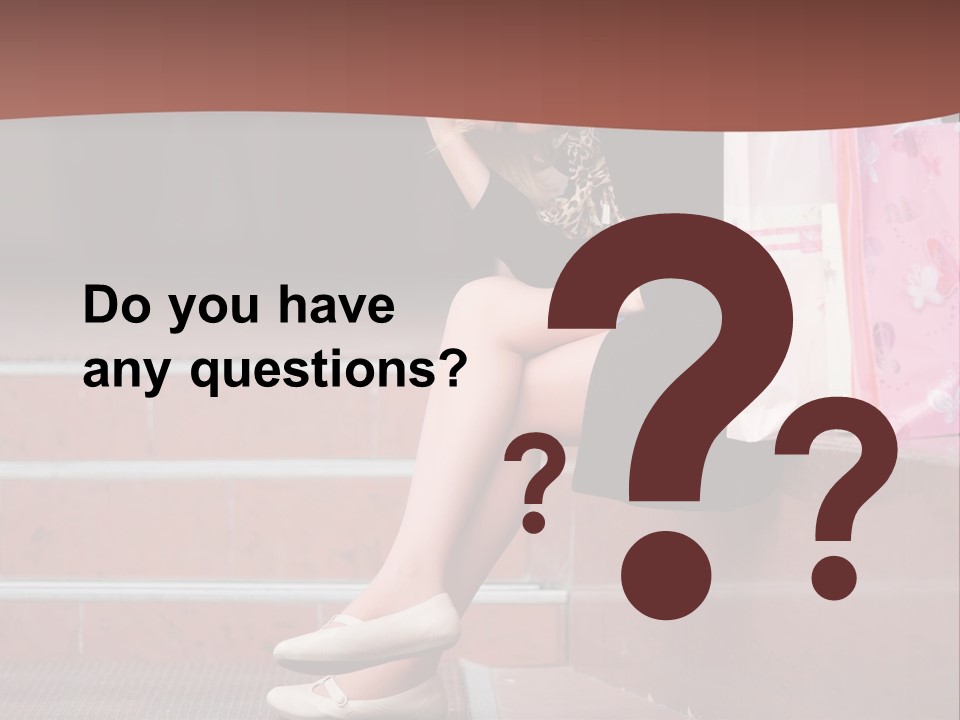 A Woman Sitting On Steps With Shopping Bags PowerPoint Template