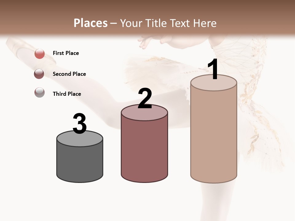 A Ballerina In A White Dress Is Posing For The Camera PowerPoint Template