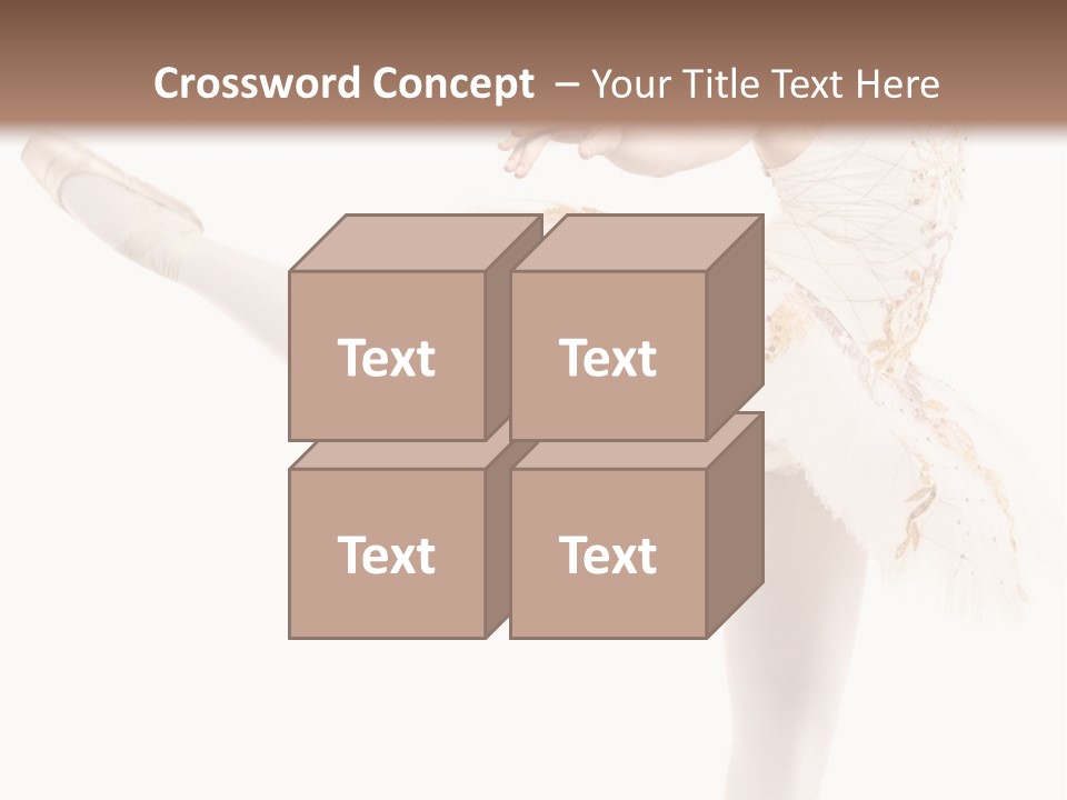 A Ballerina In A White Dress Is Posing For The Camera PowerPoint Template