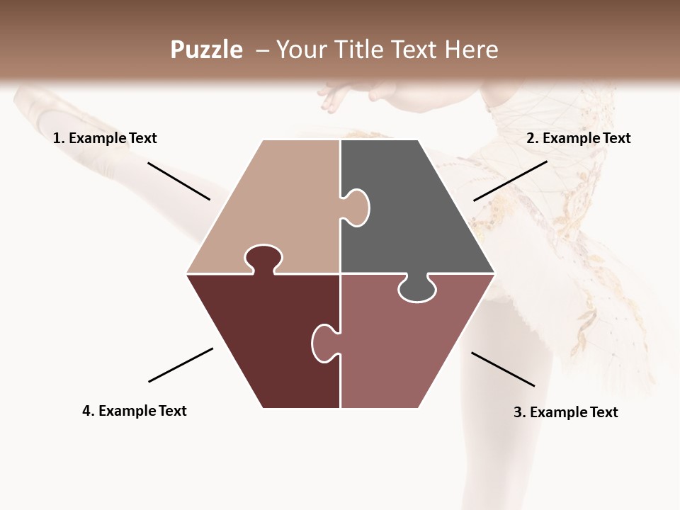 A Ballerina In A White Dress Is Posing For The Camera PowerPoint Template