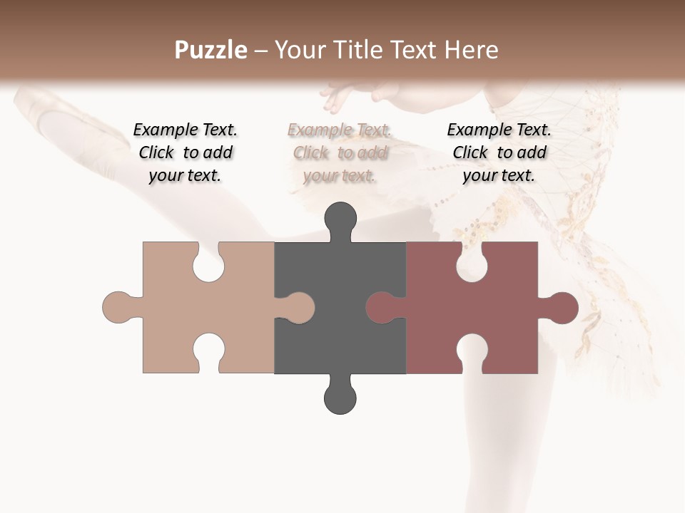 A Ballerina In A White Dress Is Posing For The Camera PowerPoint Template