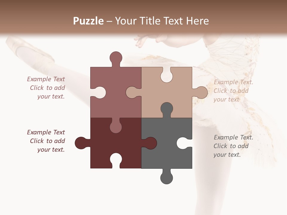 A Ballerina In A White Dress Is Posing For The Camera PowerPoint Template