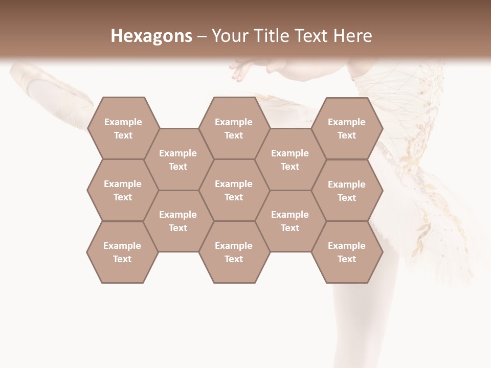 A Ballerina In A White Dress Is Posing For The Camera PowerPoint Template