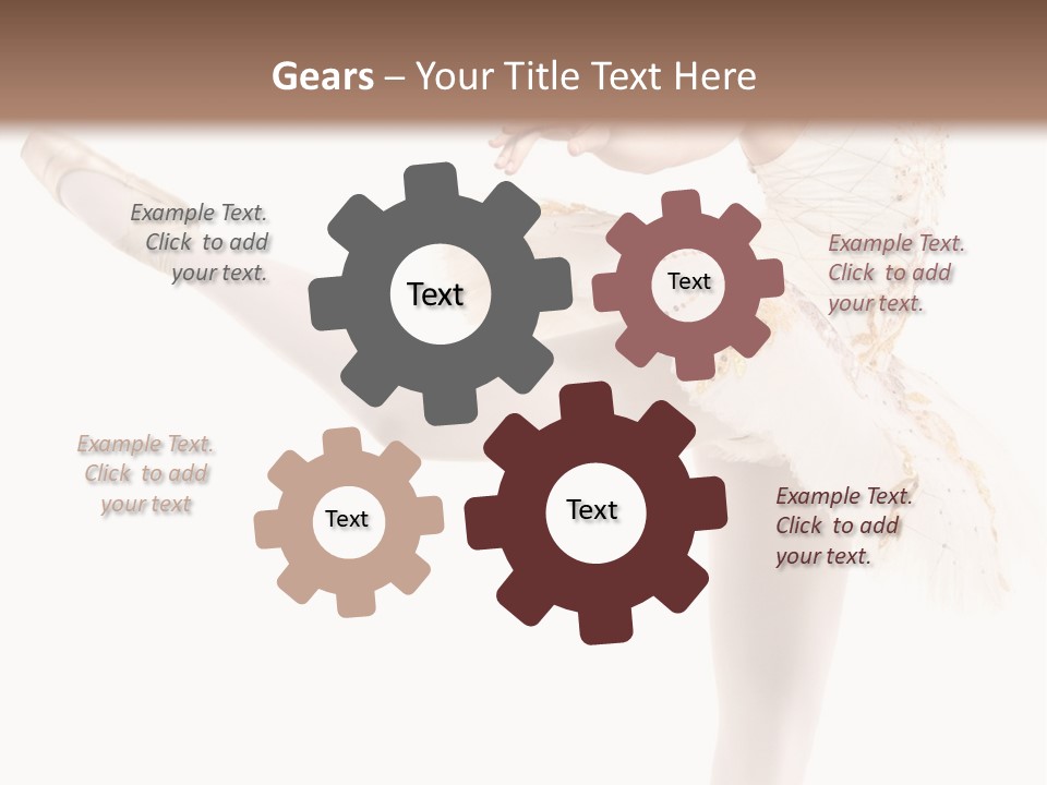 A Ballerina In A White Dress Is Posing For The Camera PowerPoint Template