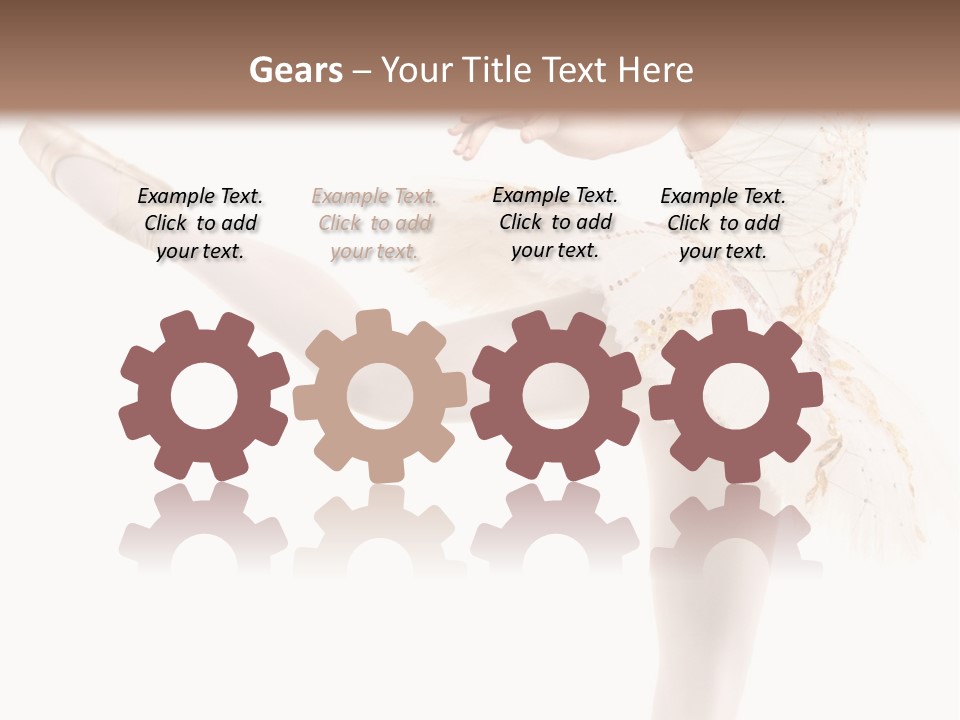 A Ballerina In A White Dress Is Posing For The Camera PowerPoint Template