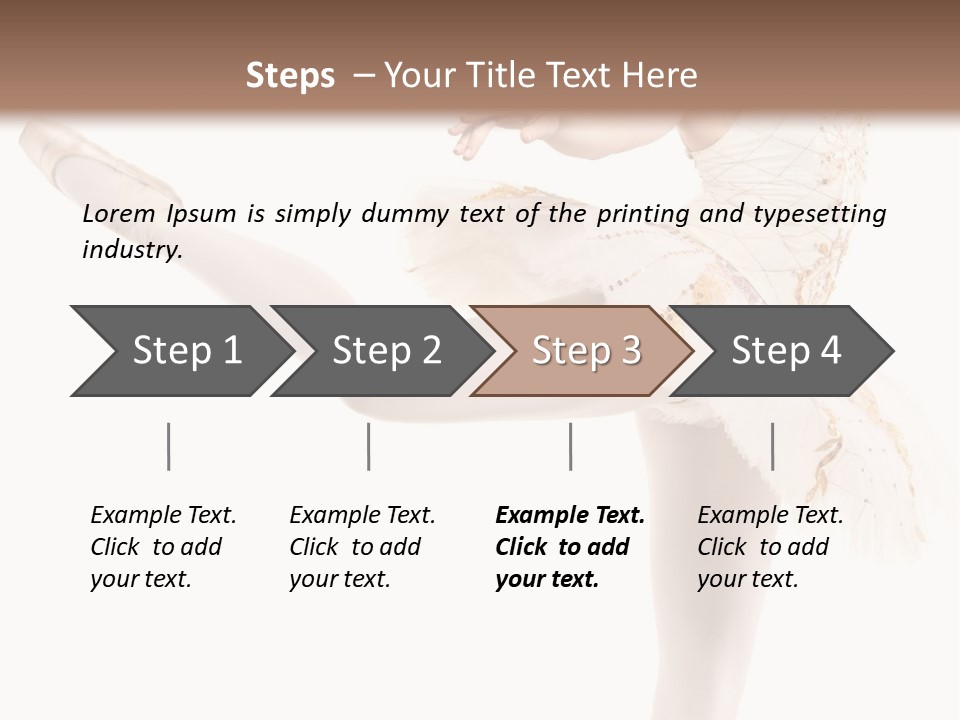 A Ballerina In A White Dress Is Posing For The Camera PowerPoint Template