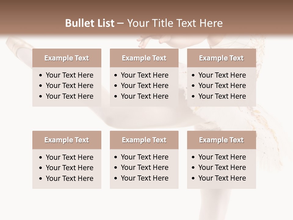 A Ballerina In A White Dress Is Posing For The Camera PowerPoint Template