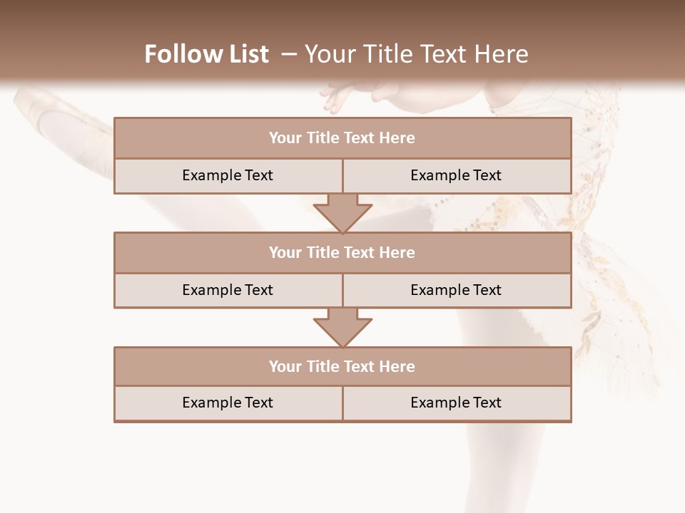 A Ballerina In A White Dress Is Posing For The Camera PowerPoint Template