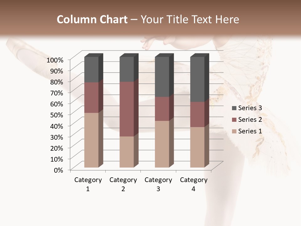 A Ballerina In A White Dress Is Posing For The Camera PowerPoint Template
