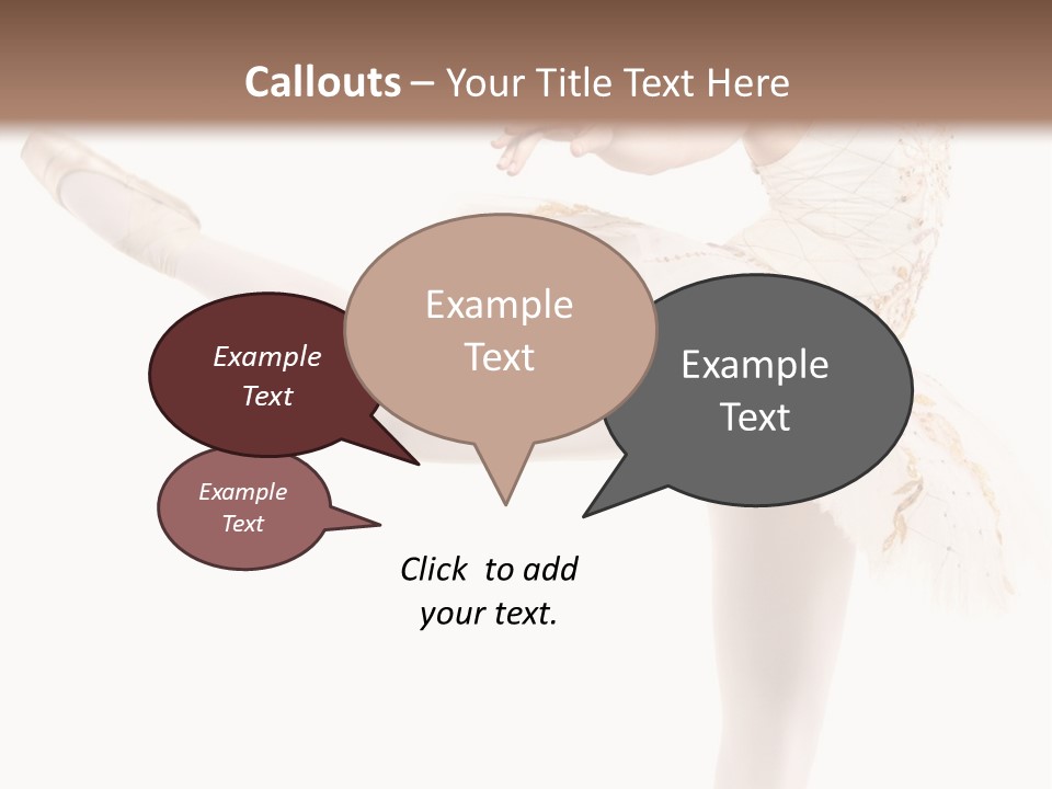 A Ballerina In A White Dress Is Posing For The Camera PowerPoint Template