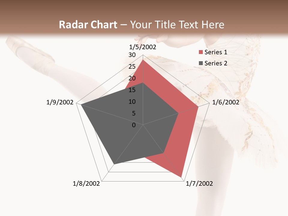 A Ballerina In A White Dress Is Posing For The Camera PowerPoint Template