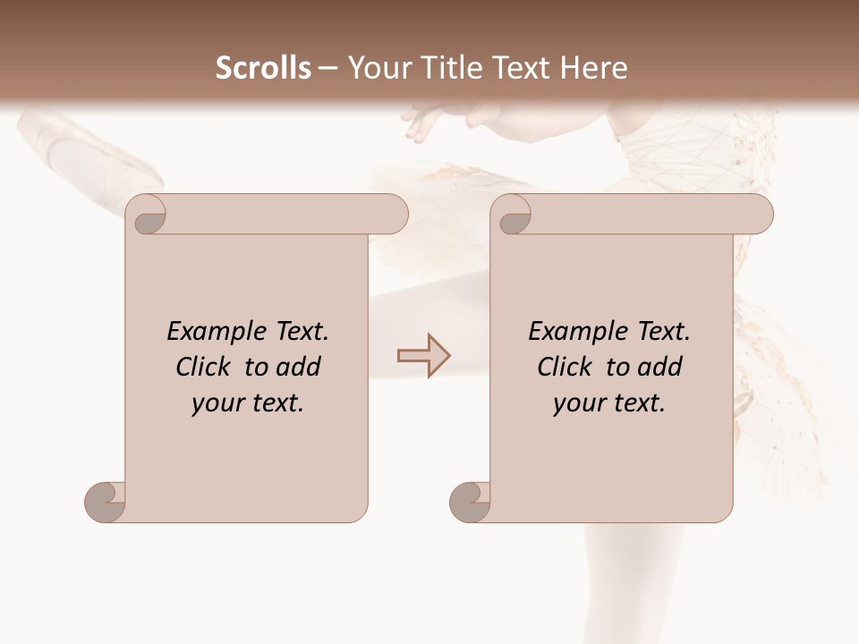 A Ballerina In A White Dress Is Posing For The Camera PowerPoint Template