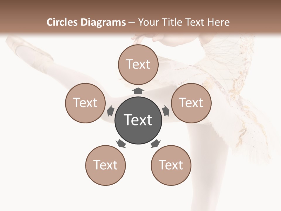 A Ballerina In A White Dress Is Posing For The Camera PowerPoint Template