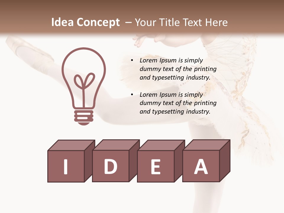 A Ballerina In A White Dress Is Posing For The Camera PowerPoint Template